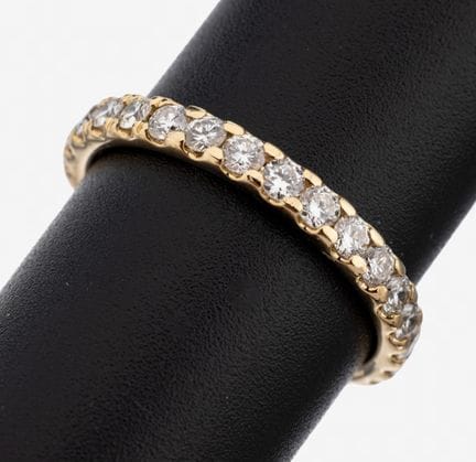 Bague « Memory » en or 14 carats sertie de brillan