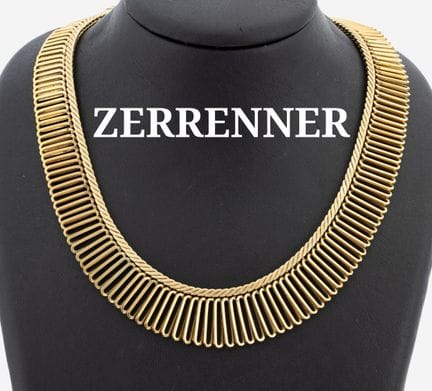 Collier en or 14 carats, poinçon GG 585/000, maill
