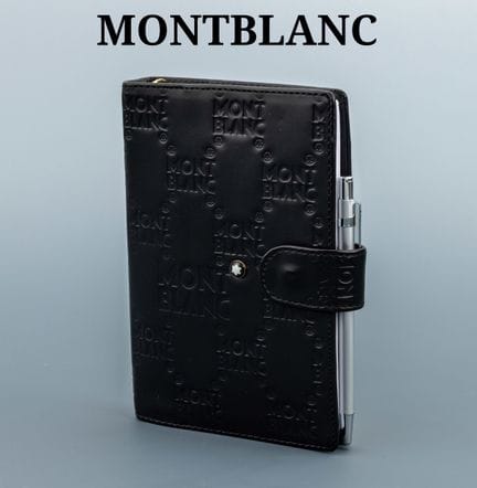 MONTBLANC organizer , black leather substitute wit