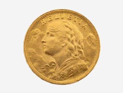 Gold coin, 20 Swiss Francs , Switzerland, 1925, so