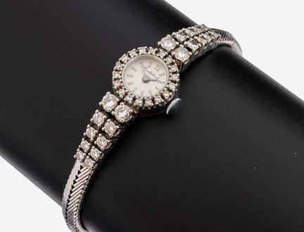 18 kt gold CORTEBERT diamond-Ladies' wristwatch, 1