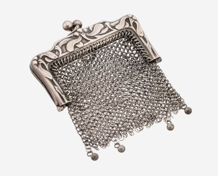 Evening bag, France approx. 1900 , 800 silver, tem