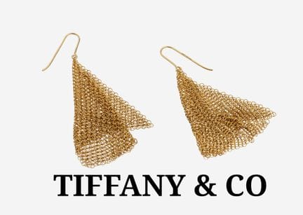 Pair of 18 kt gold TIFFANY & CO earrings , YG 750/