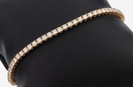 Bracelet en or 14 carats à lignes de brillants, po
