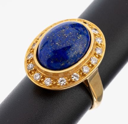 Bague en or 18 carats sertie de lapis-lazuli et de