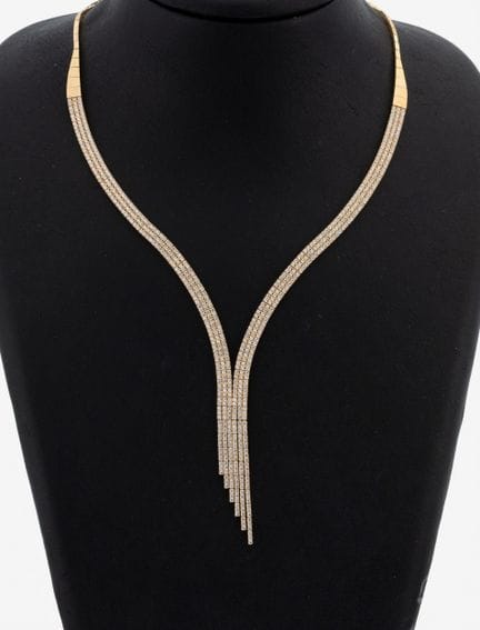 Elegant 14 kt gold necklace , YG 585/000, multi ro