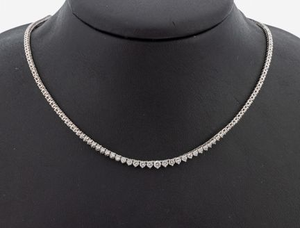 14 kt gold brilliant-necklace , WG 585/000, 207 br