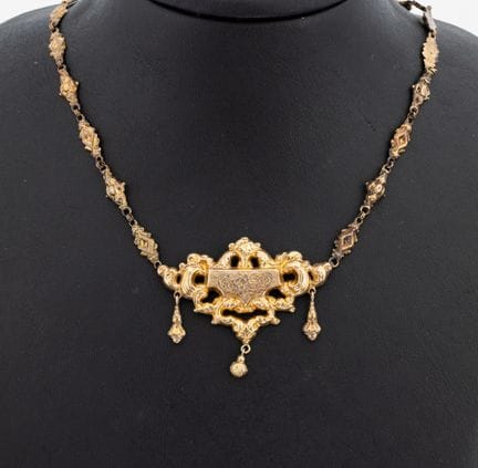14 kt gold Biedermeier necklace, approx. 1860 , YG