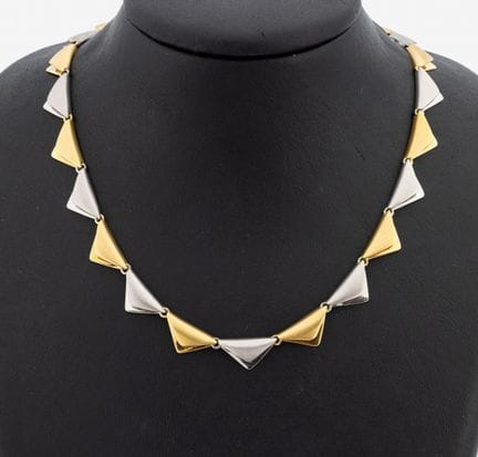 18 kt gold and platinum necklace , YG 750/000 test