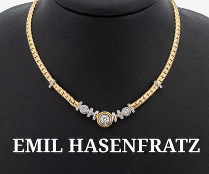 14 kt gold EMIL HASENFRATZ brilliant-necklace , YG