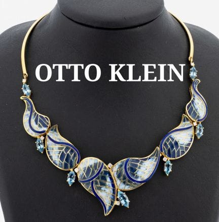 Somptueux collier OTTO KLEIN en or 18 carats, émai