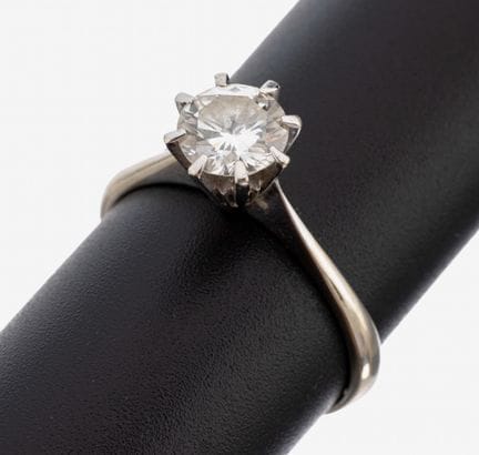 18 kt gold brilliant-ring , WG 750/000, brilliant 