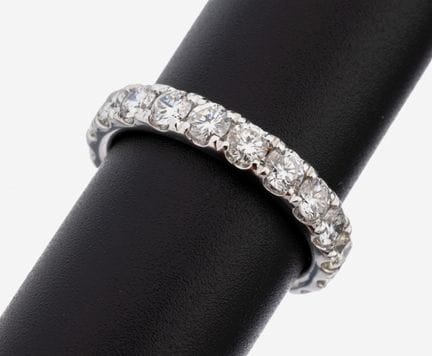 14 kt gold brilliant-memoryring , WG 585/000, 20 b