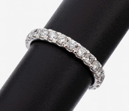 14 kt gold brilliant-memoryring , WG 585/000, 25 b