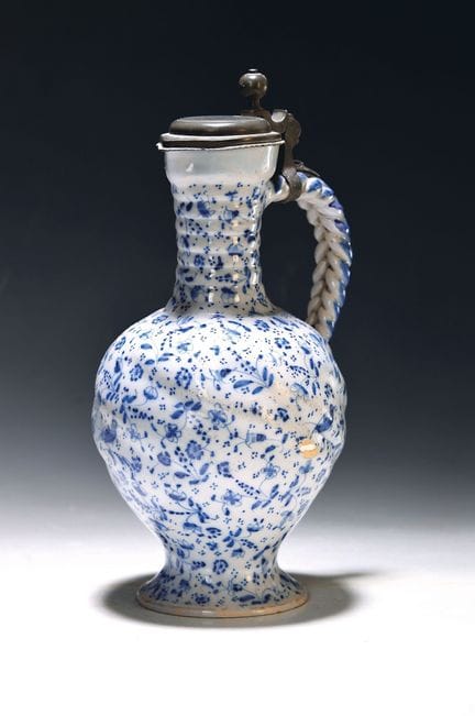 Jarro de cuello estrecho, Ansbach, c. 1725, loza, 