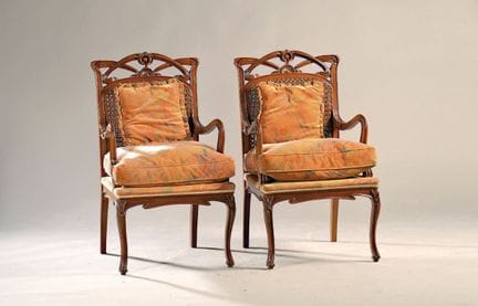 Pareja de sillones de estilo Art Nouveau francés, 