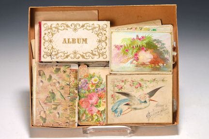 Álbum Amicorum con una colección de tarjetas de fe