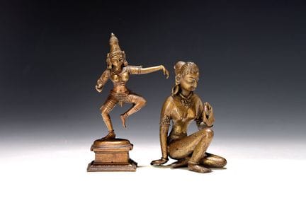 Zwei Bronzefiguren, wohl Nepal, 20.Jh., Göttin Par