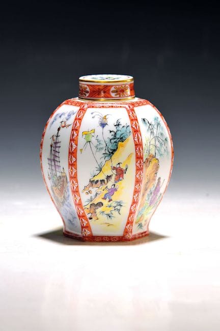 Caja de té con pintura china, Meissen, años 1950/6