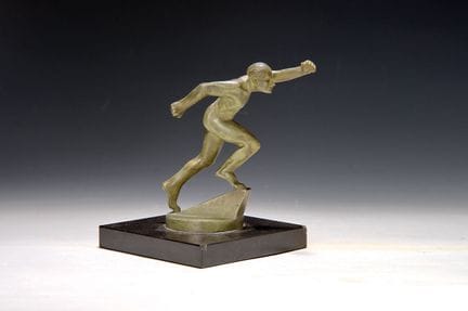 Bizette Lindet, Bronzefigur, Art-Deco-Läufer, am S