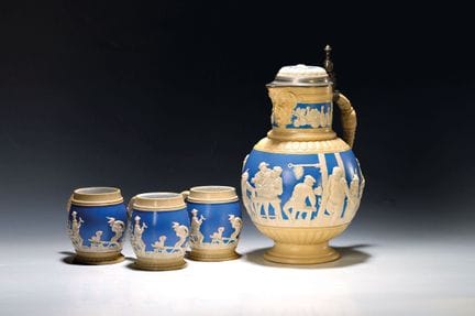 Verseuse à bière et six chopes, Mettlach, Villeroy