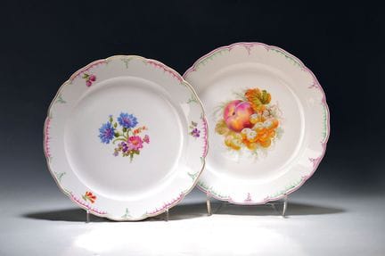 2 grandes assiettes, KPM Berlin, 20e siècle, bord 