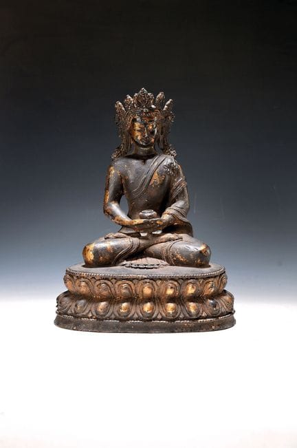 Buda Amitabha, China, siglo XIX, bronce, postura d