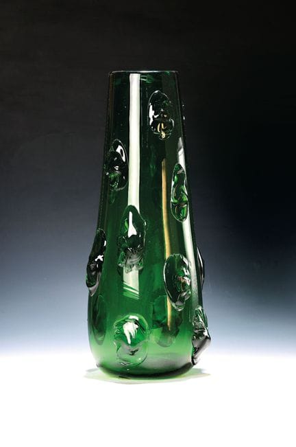Jarrón grande de cristal con protuberancias, Empol