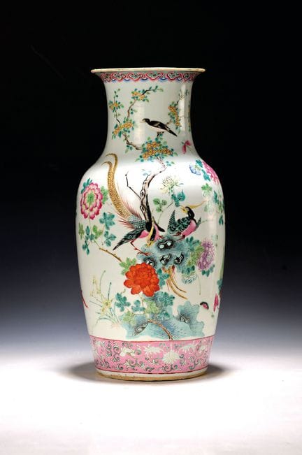 Jarrón, China, hacia 1860/70, porcelana, con motiv