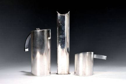 Cafetière, crémier et vase, Sabattini, Italie, des