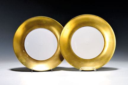 2 assiettes, Meissen, 20e siècle, porcelaine, marq