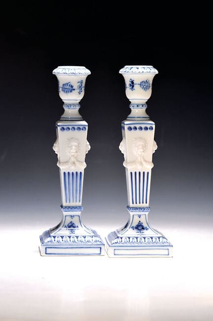 Paire de bougeoirs, Royal Copenhagen, 1962, porcel