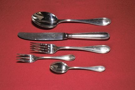 Cubiertos de mesa de plata, Wilkens, Faden, plata 