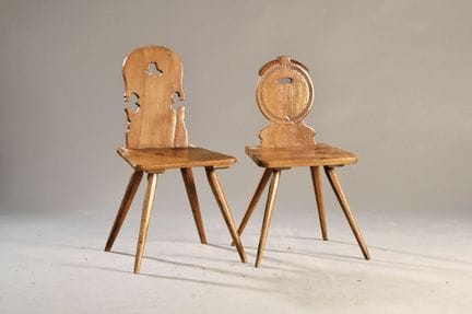 5 sillas de madera, del sur de Alemania, principio