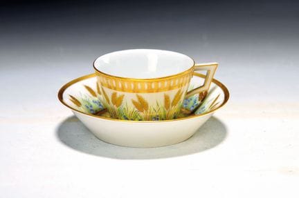 Taza con platillo, KPM Berlín, principios del sigl