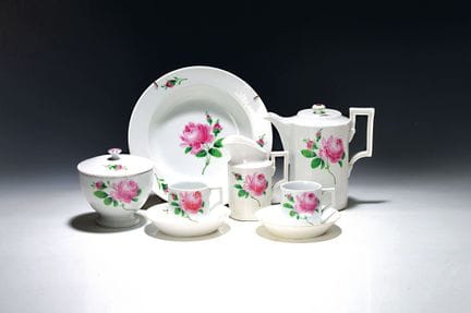 Juego de porcelana de Meissen, siglo XIX, con deco