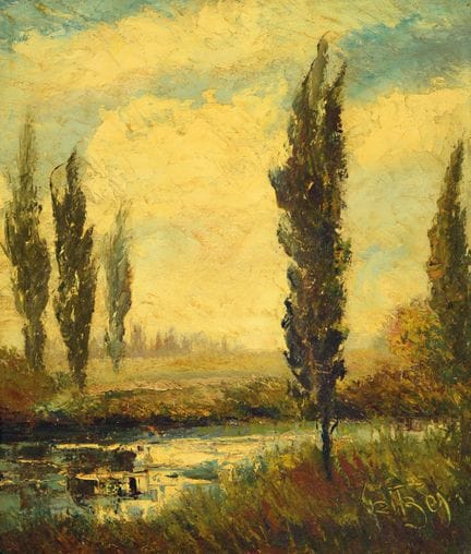 卡尔·菲利普·施皮策，1887-1954，施派尔，《老莱茵河风光》，署名，油画/画板，带框尺寸 80