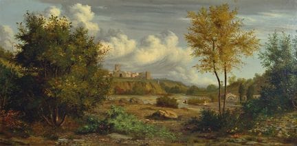 J.J. Mallet, dated 1819, Italian landscape with ci