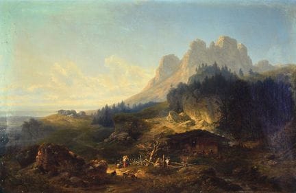 Johann Nepomuk Ott, 1804-1870 Munich, wide landsca