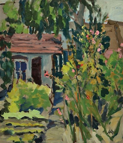 海因茨·赖斯（Heinz Reiss，1923年出生于哈斯洛赫，2008年逝世），《屋后菜园》，画作