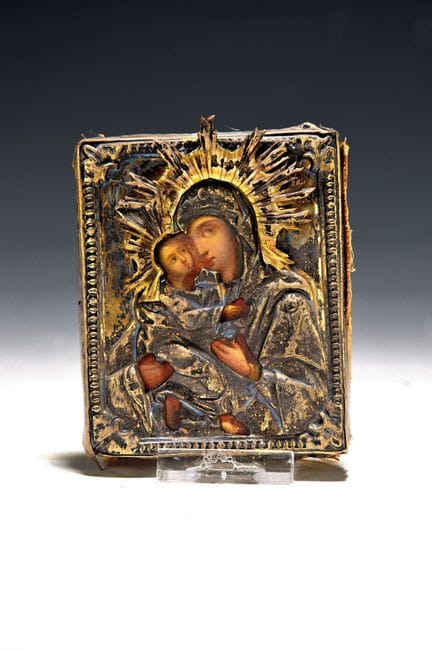 small Icon, Russia, 19th century, Silver oklad, Mo
