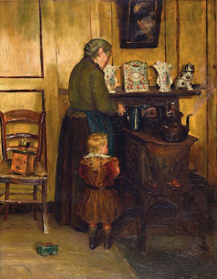 Leopold Haeck, 1868 Antwerp-1928 Wijnegem, interio