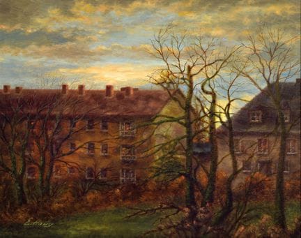 埃尔温·豪格（Erwin Haug），1913-2004，法兰克福，画作背面题写“我的窗外景！安东尼