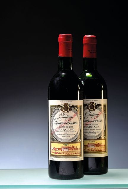2 bouteilles de Château Rauzan-Gassies 1981, Marga