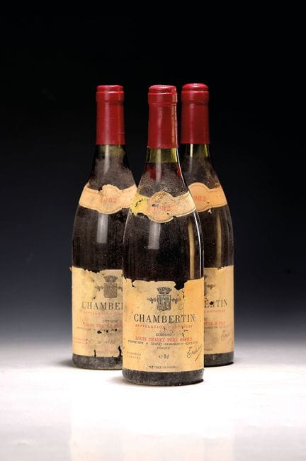 5 bouteilles de Chambertin 1982 du Domaine Trapet 