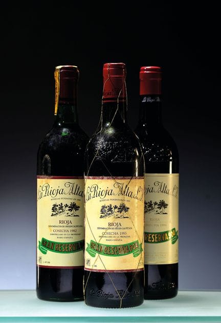 3 bouteilles de La Rioja Alta S.A. Gran Reserva 90