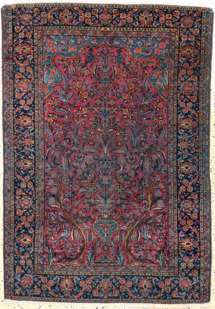 'Manchester' Keschan antiguo, Persia, hacia 1900, 