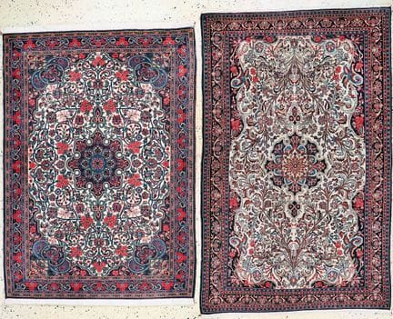 2 lotes de Rosenbidjar, Persia, mediados del siglo