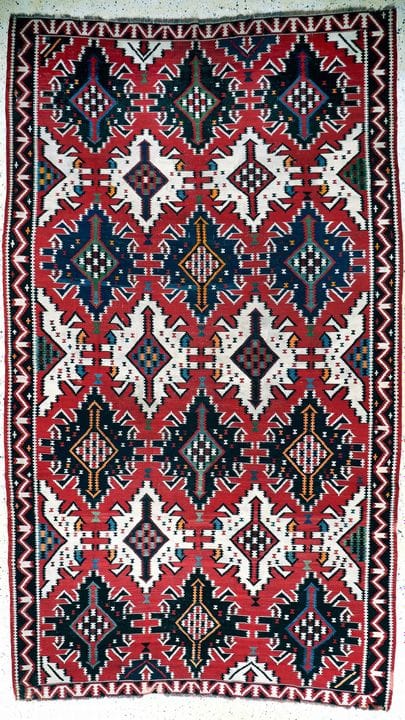 Kilim antiguo de Cuba-Shirvan, Cáucaso, siglo XIX,