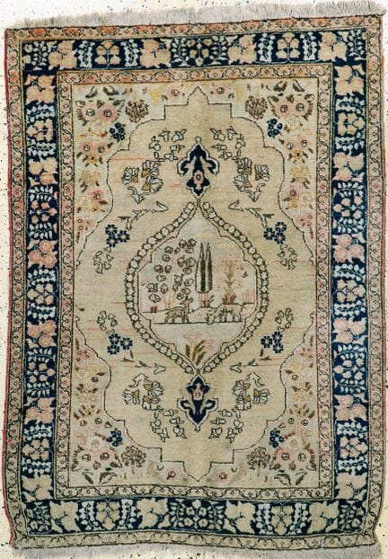Tabriz antiguo, Persia, hacia 1900, lana sobre alg